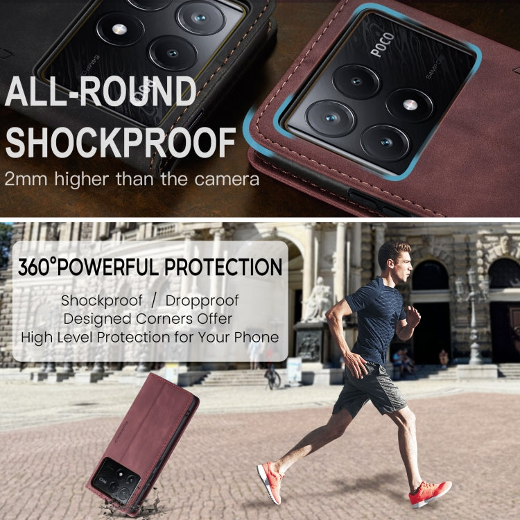 For Xiaomi Redmi K70E 5G CaseMe 013 Multifunctional Horizontal Flip Leather Phone Case(Wine Red) - Xiaomi Cases by CaseMe | Online Shopping UK | buy2fix