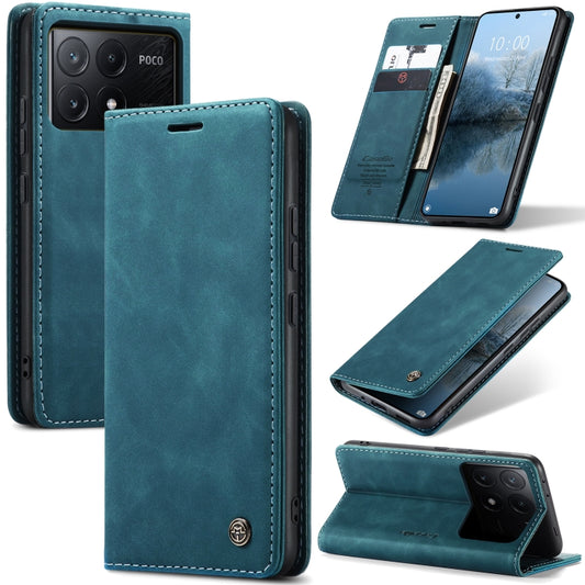 For Xiaomi Redmi K70E 5G CaseMe 013 Multifunctional Horizontal Flip Leather Phone Case(Blue) - Xiaomi Cases by CaseMe | Online Shopping UK | buy2fix