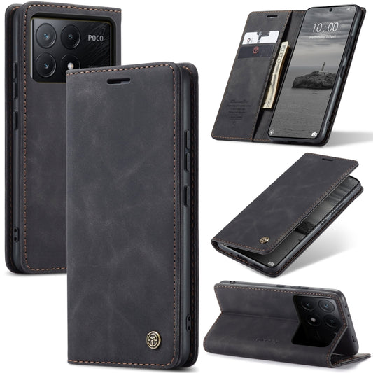 For Xiaomi Redmi K70E 5G CaseMe 013 Multifunctional Horizontal Flip Leather Phone Case(Black) - Xiaomi Cases by CaseMe | Online Shopping UK | buy2fix
