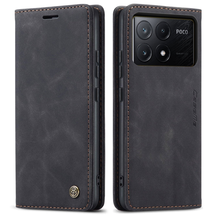 For Xiaomi Redmi K70E 5G CaseMe 013 Multifunctional Horizontal Flip Leather Phone Case(Black) - Xiaomi Cases by CaseMe | Online Shopping UK | buy2fix