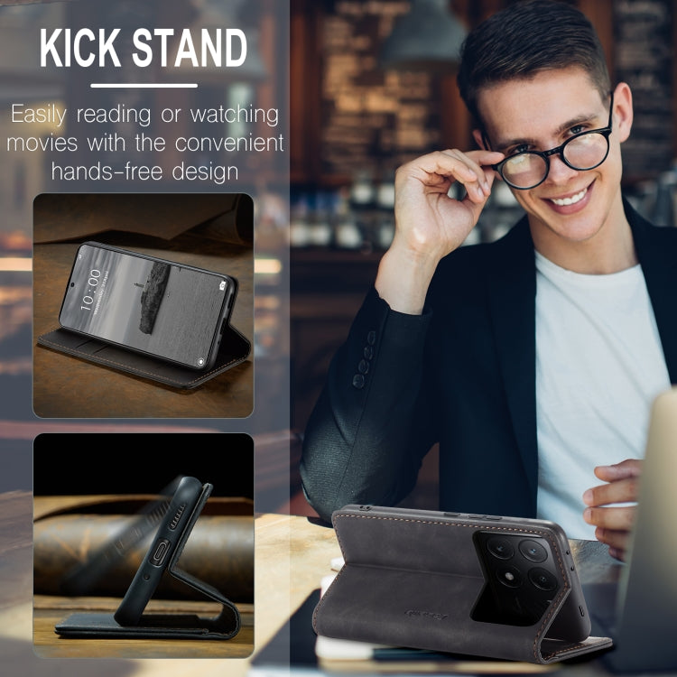 For Xiaomi Redmi K70E 5G CaseMe 013 Multifunctional Horizontal Flip Leather Phone Case(Black) - Xiaomi Cases by CaseMe | Online Shopping UK | buy2fix