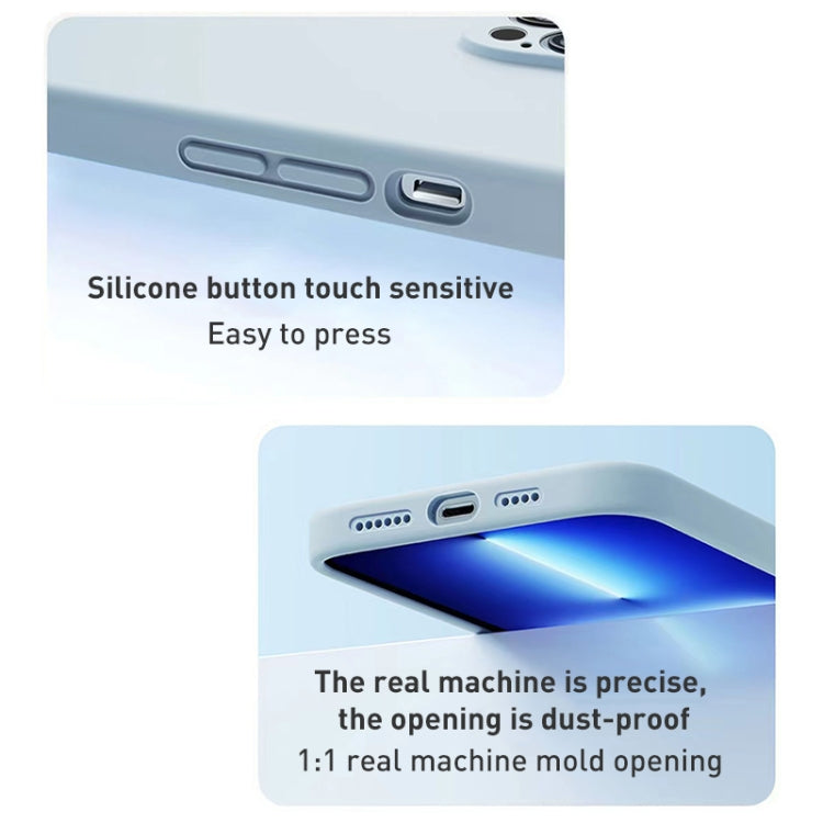 For iPhone 14 Liquid Silicone MagSafe Precision Hole Phone Case(White) by buy2fix