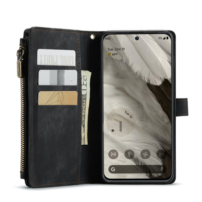 For Google Pixel 8 CaseMe C30 Multifunctional Leather Phone Case(Black) - Google Cases by CaseMe | Online Shopping UK | buy2fix