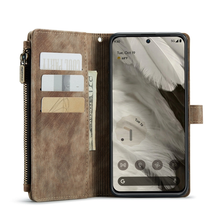 For Google Pixel 8 CaseMe C30 Multifunctional Leather Phone Case(Brown) - Google Cases by CaseMe | Online Shopping UK | buy2fix