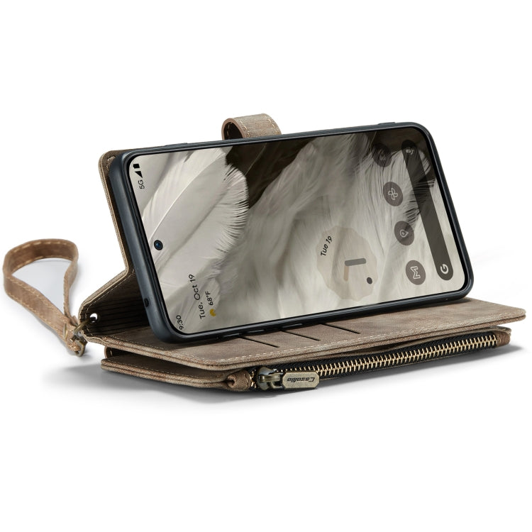 For Google Pixel 8 CaseMe C30 Multifunctional Leather Phone Case(Brown) - Google Cases by CaseMe | Online Shopping UK | buy2fix