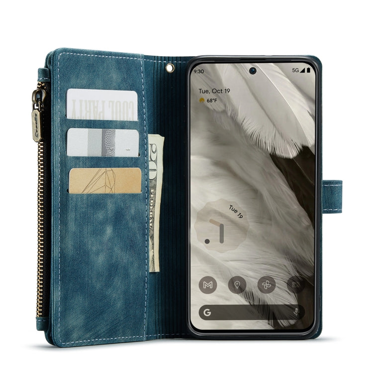 For Google Pixel 8 CaseMe C30 Multifunctional Leather Phone Case(Blue) - Google Cases by CaseMe | Online Shopping UK | buy2fix