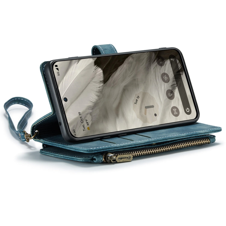 For Google Pixel 8 CaseMe C30 Multifunctional Leather Phone Case(Blue) - Google Cases by CaseMe | Online Shopping UK | buy2fix