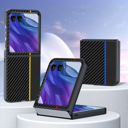 For Motorola Razr 50 Ultra Ultra-thin Carbon Fiber Texture Printing Phone Case(Black) by buy2fix