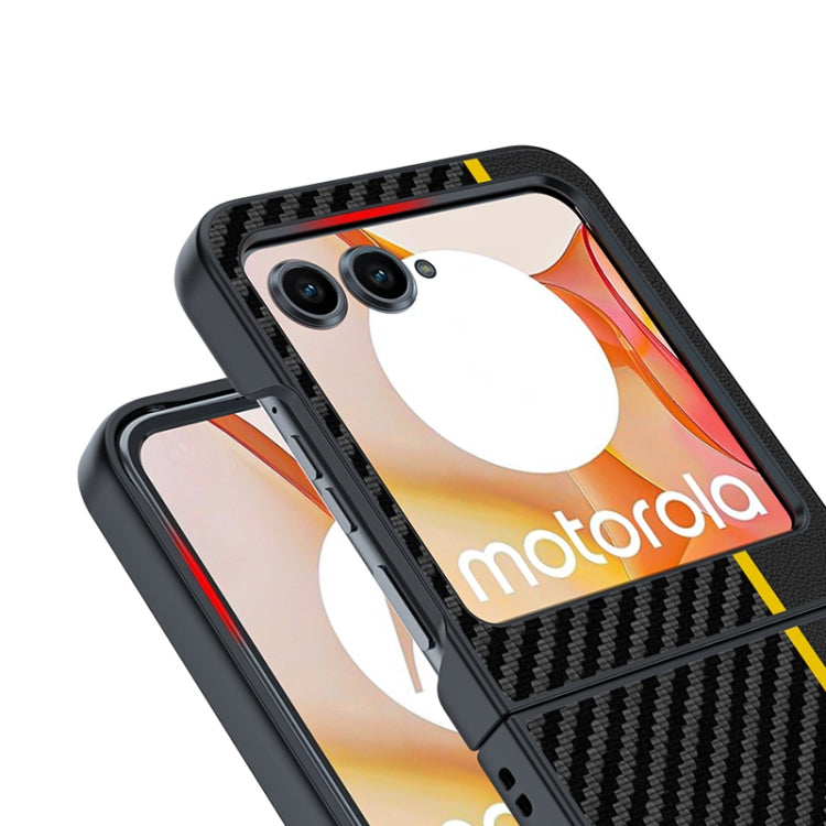 For Motorola Razr 50 / Razr 60 Ultra-thin Carbon Fiber Texture Printing Phone Case(Black) by buy2fix