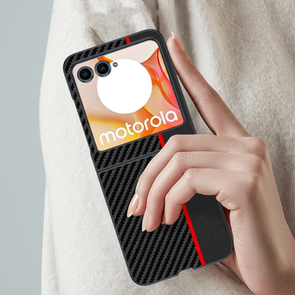 For Motorola Razr 50 / Razr 60 Ultra-thin Carbon Fiber Texture Printing Phone Case(Gold) by buy2fix