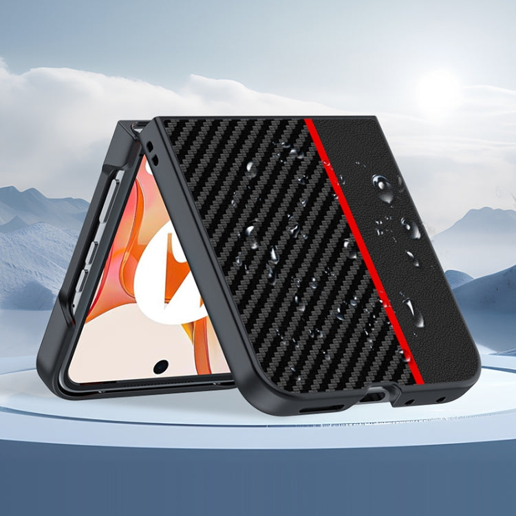 For Motorola Razr 50 / Razr 60 Ultra-thin Carbon Fiber Texture Printing Phone Case(Gold) by buy2fix