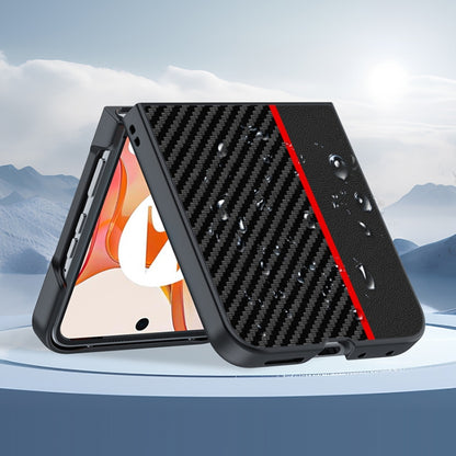 For Motorola Razr 50 / Razr 60 Ultra-thin Carbon Fiber Texture Printing Phone Case(Black Blue) by buy2fix