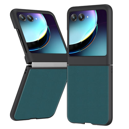 For Motorola Razr 40 Ultra Ultra-thin Plain Skin Leather Phone Case(Green) by buy2fix