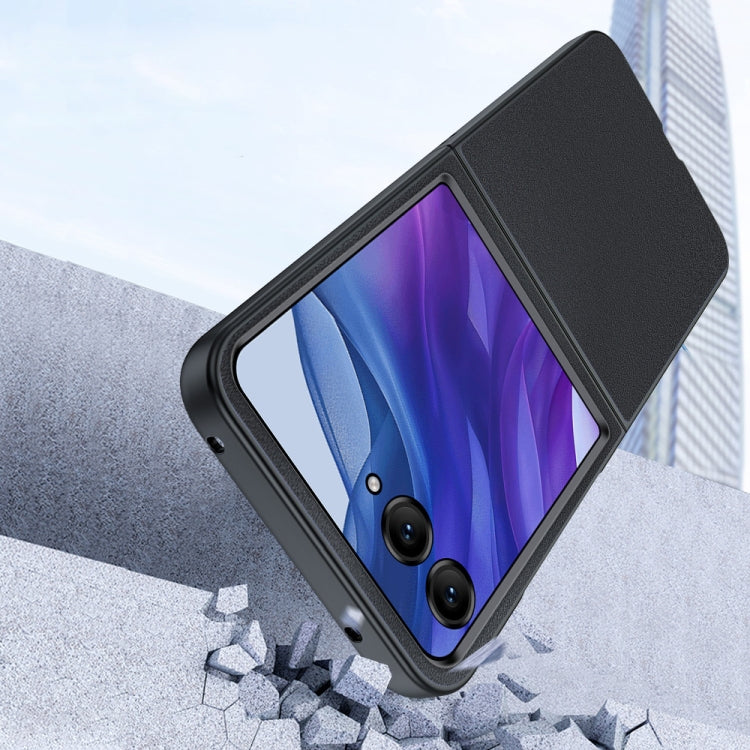 For Motorola Razr 50 Ultra Ultra-thin Plain Skin Leather Phone Case(Black) by buy2fix