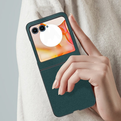 For Motorola Razr 50 / Razr 60 Ultra-thin Plain Skin Leather Phone Case(Black) by buy2fix