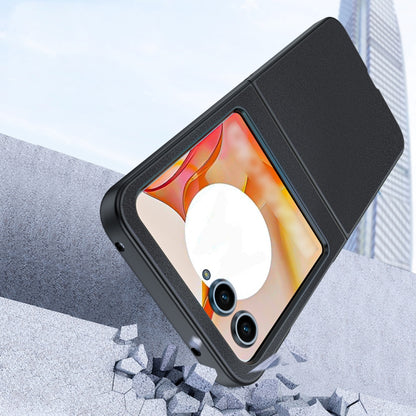 For Motorola Razr 50 / Razr 60 Ultra-thin Plain Skin Leather Phone Case(Black) by buy2fix