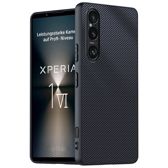 For Sony Xperia 1 VI Ultra-thin Carbon Fiber Texture Printing Phone Case(Black)