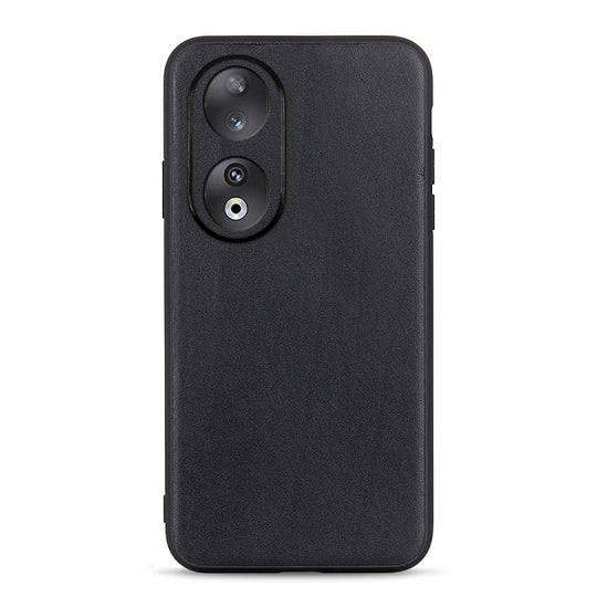 For Honor 90 Lambskin Texture Genuine Leather Phone Case(Black)