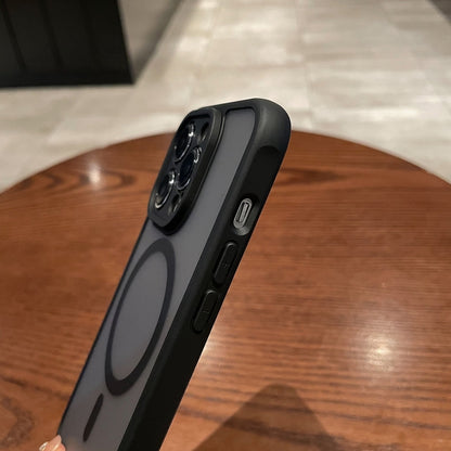 For iPhone 16 Pro Max MagSafe Magnetic TPU Hybrid PC Phone Case(Black) by buy2fix