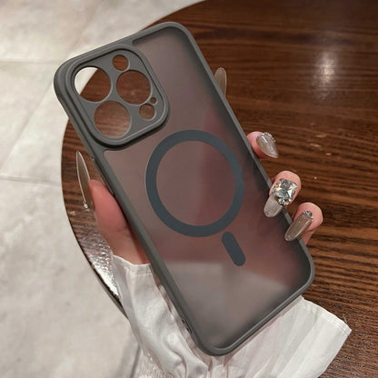 For iPhone 16 Pro MagSafe Magnetic TPU Hybrid PC Phone Case(Titanium Gray) by buy2fix