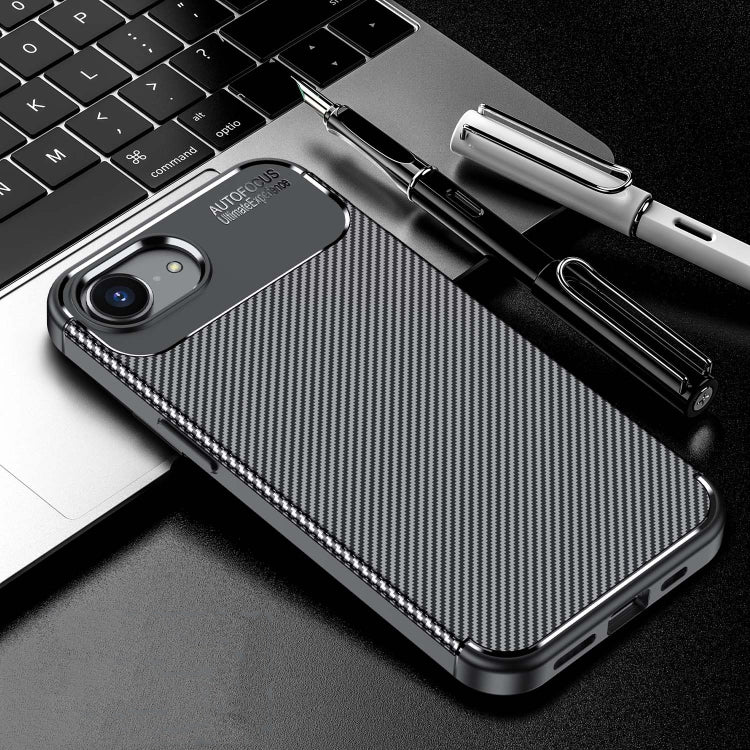 For iPhone SE 2024 Carbon Fiber Texture Shockproof TPU Phone Case(Black) by buy2fix