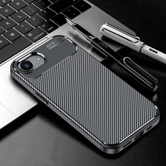 For iPhone SE 2024 Carbon Fiber Texture Shockproof TPU Phone Case(Black) by buy2fix