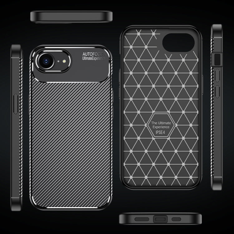 For iPhone SE 2024 Carbon Fiber Texture Shockproof TPU Phone Case(Black) by buy2fix