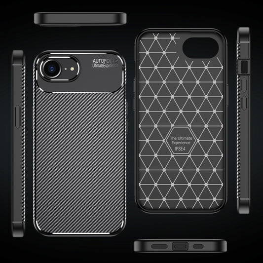 For iPhone SE 2024 Carbon Fiber Texture Shockproof TPU Phone Case(Black) by buy2fix