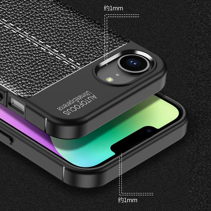 For iPhone 16e Litchi Texture Shockproof TPU Phone Case(Black) by buy2fix