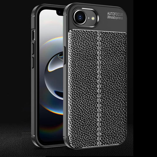 For iPhone 16e Litchi Texture Shockproof TPU Phone Case(Black) by buy2fix