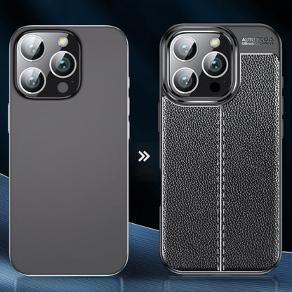 For iPhone 16 Pro Litchi Texture Shockproof TPU Phone Case(Black) by buy2fix