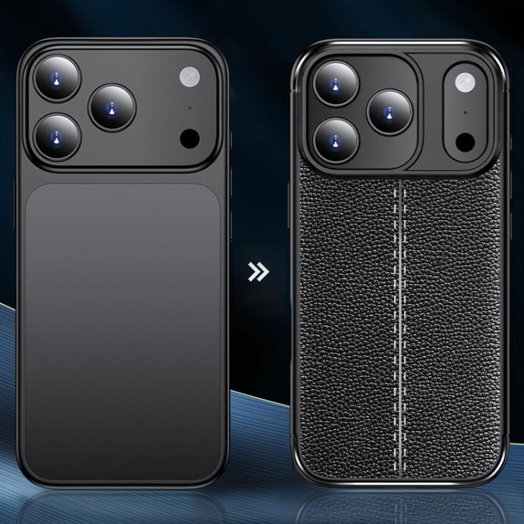 For iPhone Air Litchi Texture Shockproof TPU Phone Case(Black) - iPhone Air Cases by buy2fix | Online Shopping UK | buy2fix