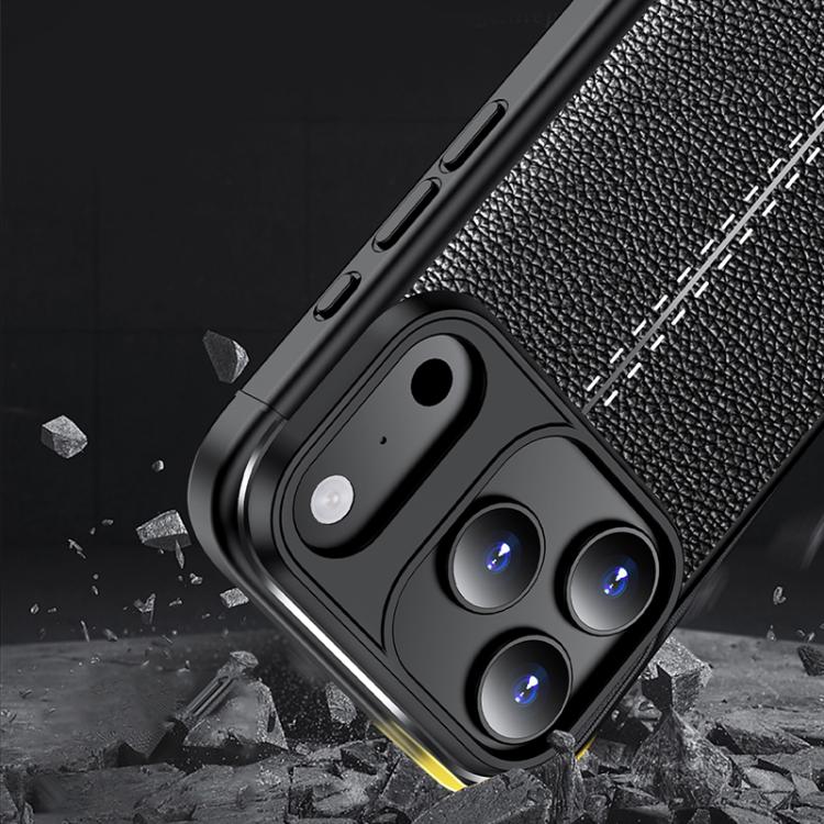 For iPhone Air Litchi Texture Shockproof TPU Phone Case(Blue) - iPhone Air Cases by buy2fix | Online Shopping UK | buy2fix