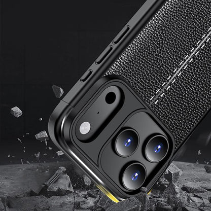 For iPhone Air Litchi Texture Shockproof TPU Phone Case(Blue) - iPhone Air Cases by buy2fix | Online Shopping UK | buy2fix