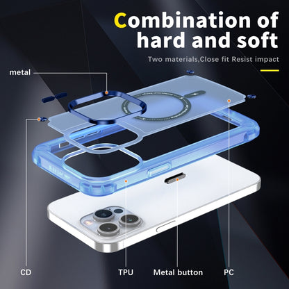 For iPhone 12 / 12 Pro Skin Feel TPU + PC MagSafe Magnetic Phone Case(Transparent Blue) by buy2fix