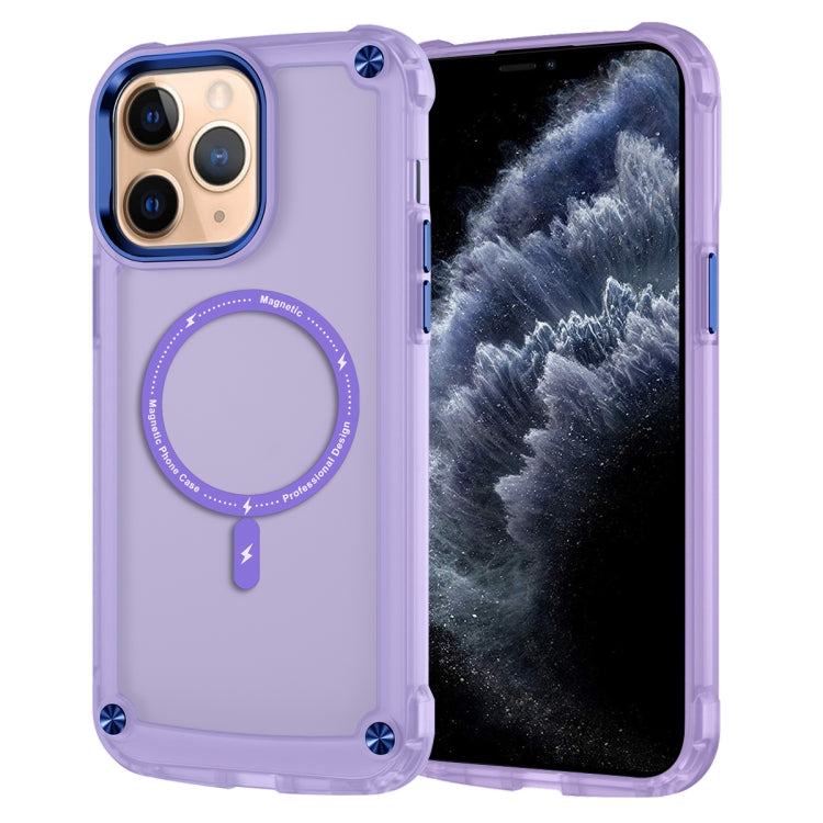 For iPhone 11 Pro Max Skin Feel TPU + PC MagSafe Magnetic Phone Case(Transparent Purple) by buy2fix