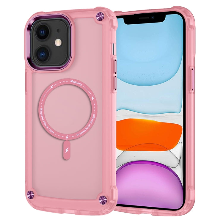 For iPhone 11 Skin Feel TPU + PC MagSafe Magnetic Phone Case(Transparent Pink) by buy2fix