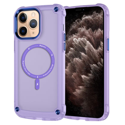 For iPhone 11 Pro Skin Feel TPU + PC MagSafe Magnetic Phone Case(Transparent Purple) by buy2fix