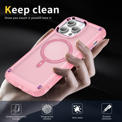 For iPhone 16 Pro Max Skin Feel TPU + PC MagSafe Magnetic Phone Case(Transparent Pink) by buy2fix
