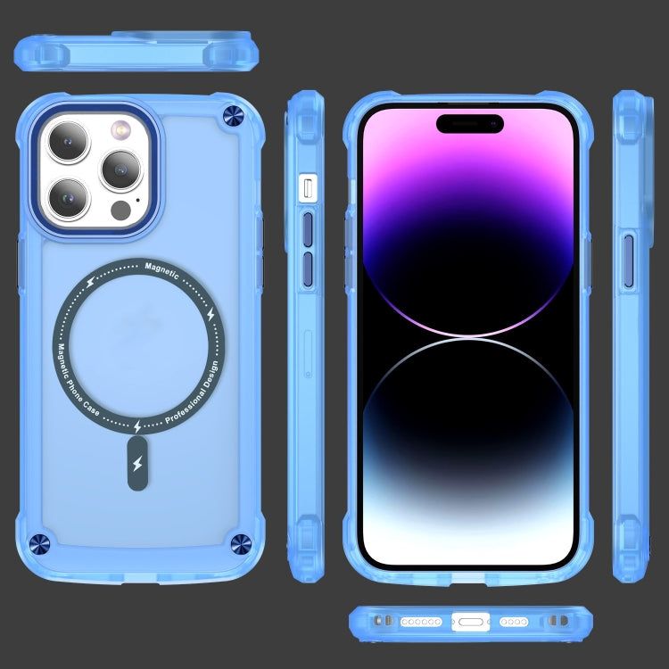For iPhone 16 Pro Max Skin Feel TPU + PC MagSafe Magnetic Phone Case(Transparent Blue) by buy2fix