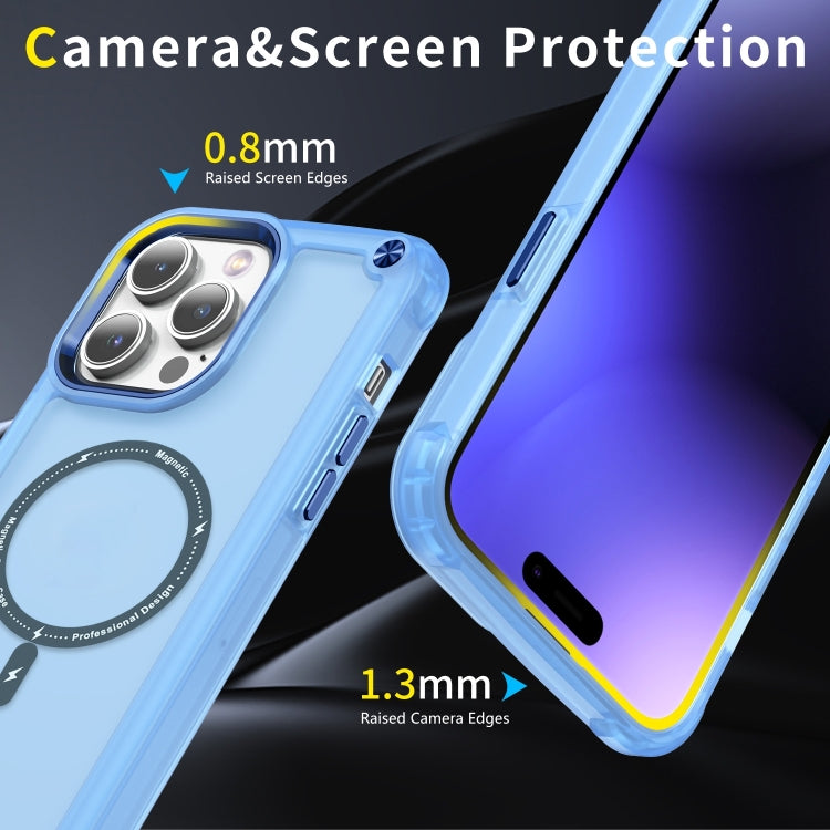 For iPhone 16 Pro Max Skin Feel TPU + PC MagSafe Magnetic Phone Case(Transparent Blue) by buy2fix
