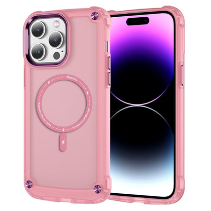 For iPhone 16 Pro Skin Feel TPU + PC MagSafe Magnetic Phone Case(Transparent Pink) by buy2fix