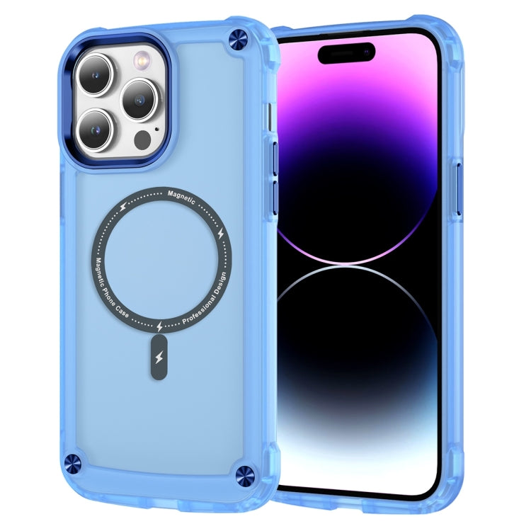 For iPhone 16 Pro Skin Feel TPU + PC MagSafe Magnetic Phone Case(Transparent Blue) by buy2fix