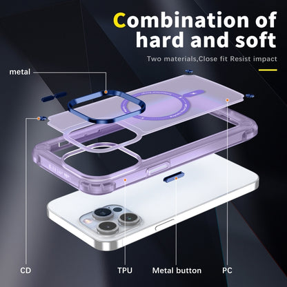 For iPhone 16 Pro Skin Feel TPU + PC MagSafe Magnetic Phone Case(Transparent Purple) by buy2fix