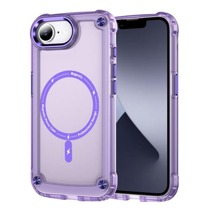 For iPhone 16e Skin Feel TPU + PC MagSafe Magnetic Phone Case(Transparent Purple) - iPhone 16e Cases by buy2fix | Online Shopping UK | buy2fix