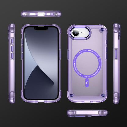 For iPhone 16e Skin Feel TPU + PC MagSafe Magnetic Phone Case(Transparent Purple) - iPhone 16e Cases by buy2fix | Online Shopping UK | buy2fix