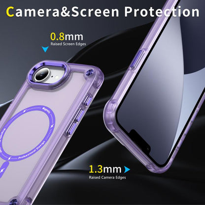 For iPhone 16e Skin Feel TPU + PC MagSafe Magnetic Phone Case(Transparent Purple) - iPhone 16e Cases by buy2fix | Online Shopping UK | buy2fix