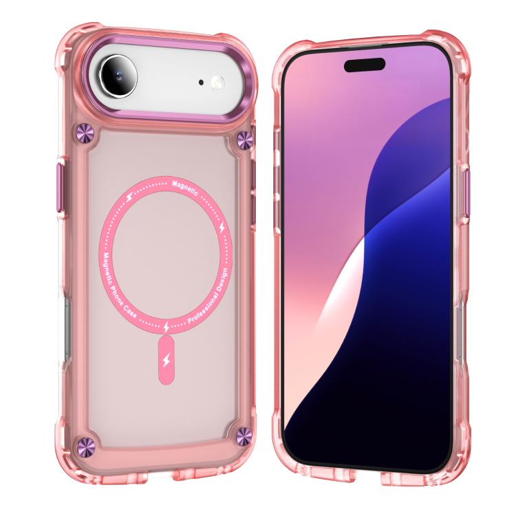 For iPhone Air Skin Feel TPU + PC MagSafe Magnetic Phone Case(Transparent Pink) - iPhone Air Cases by buy2fix | Online Shopping UK | buy2fix
