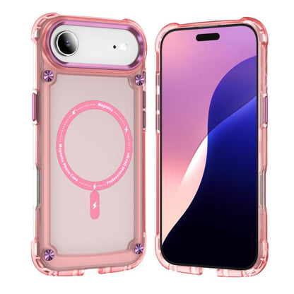 For iPhone Air Skin Feel TPU + PC MagSafe Magnetic Phone Case(Transparent Pink) - iPhone Air Cases by buy2fix | Online Shopping UK | buy2fix
