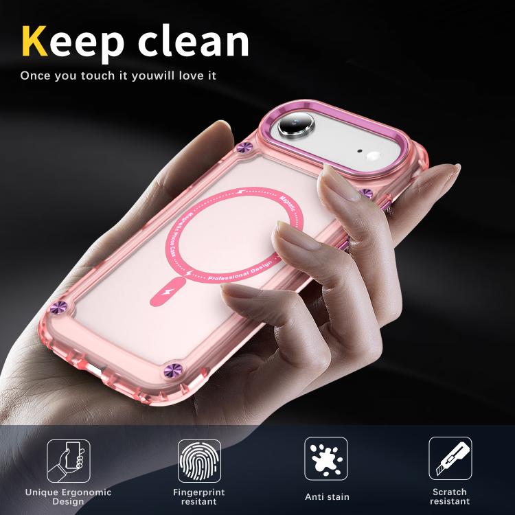 For iPhone Air Skin Feel TPU + PC MagSafe Magnetic Phone Case(Transparent Pink) - iPhone Air Cases by buy2fix | Online Shopping UK | buy2fix